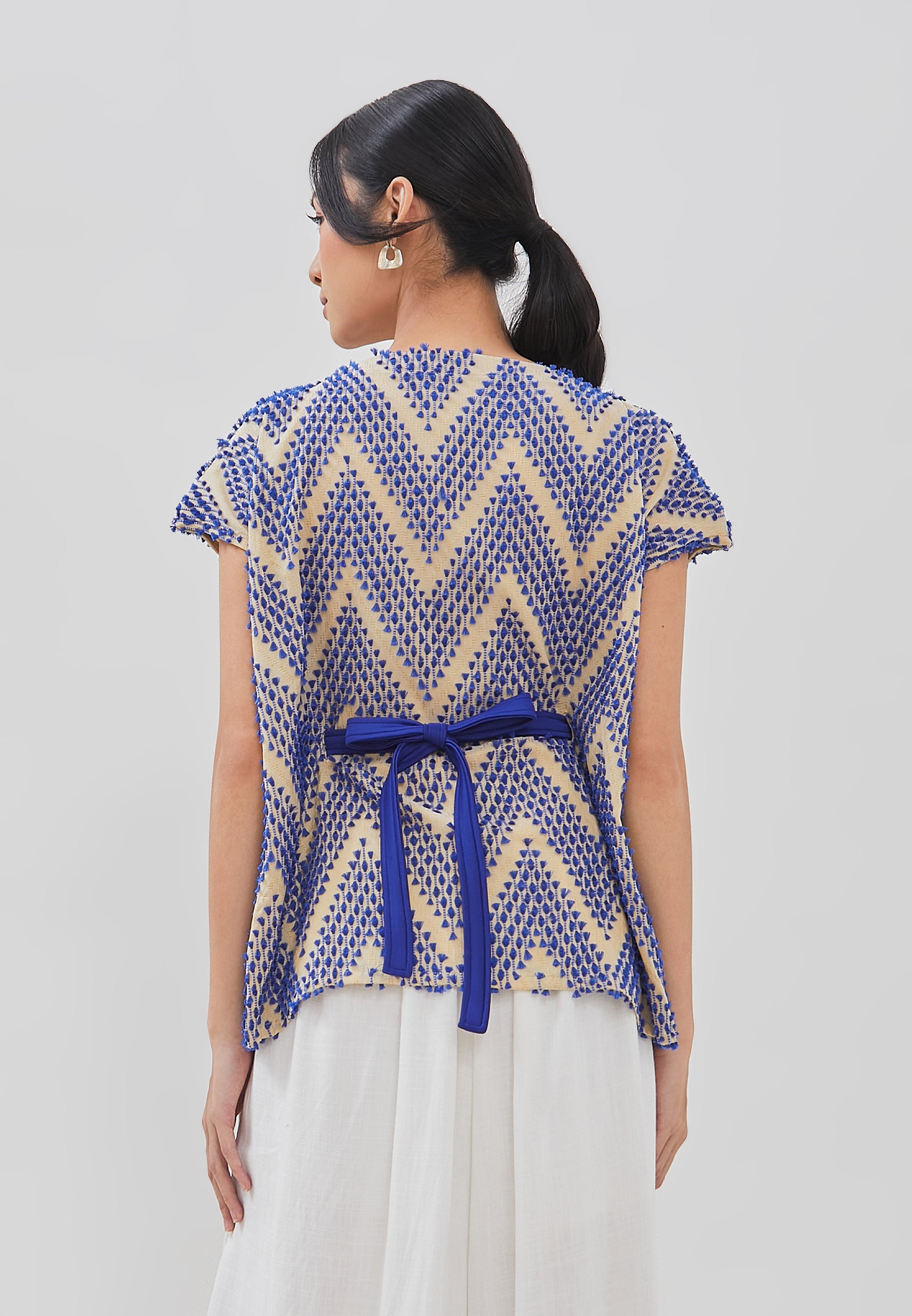 3D Tenun Blue Magic Top