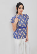 3D Tenun Blue Magic Top