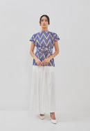 3D Tenun Blue Magic Top