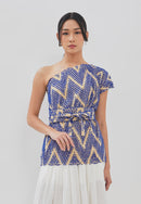 3D Tenun Blue Magic Top