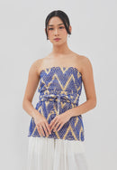 3D Tenun Blue Magic Top