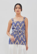 3D Tenun Blue Magic Top