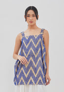 3D Tenun Blue Magic Top