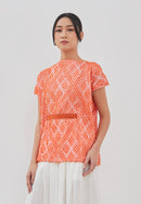 3D Tenun Orange Magic Top