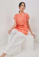 3D Tenun Orange Magic Top