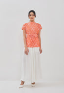 3D Tenun Orange Magic Top