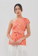 3D Tenun Orange Magic Top