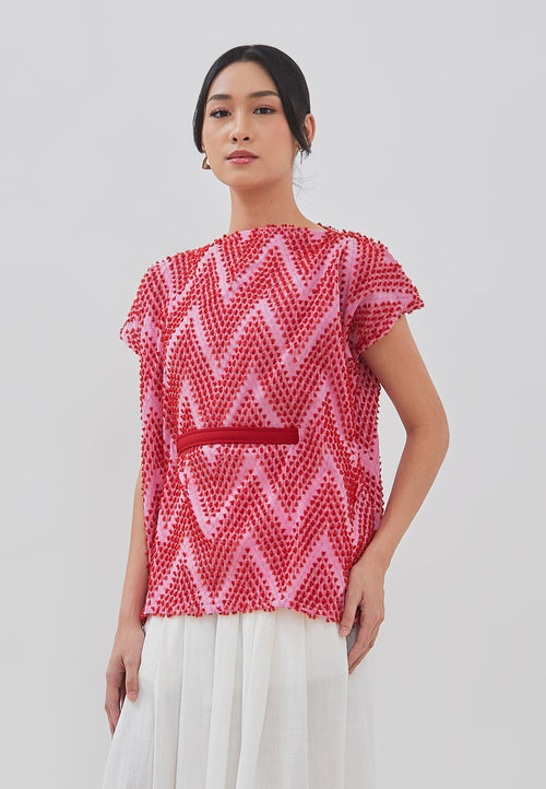 3D Tenun Fuchsia Magic Top
