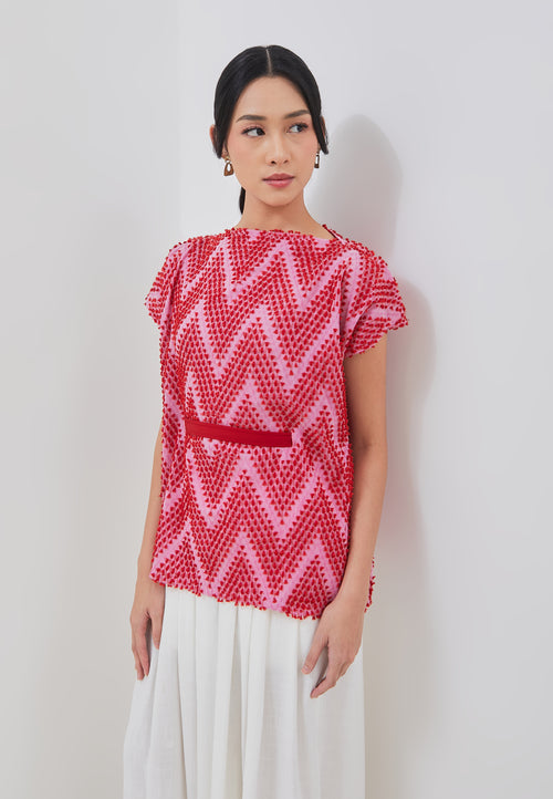 3D Tenun Fuchsia Magic Top