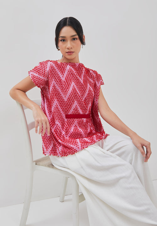 3D Tenun Fuchsia Magic Top
