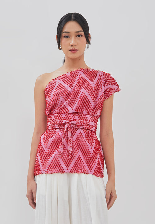 3D Tenun Fuchsia Magic Top