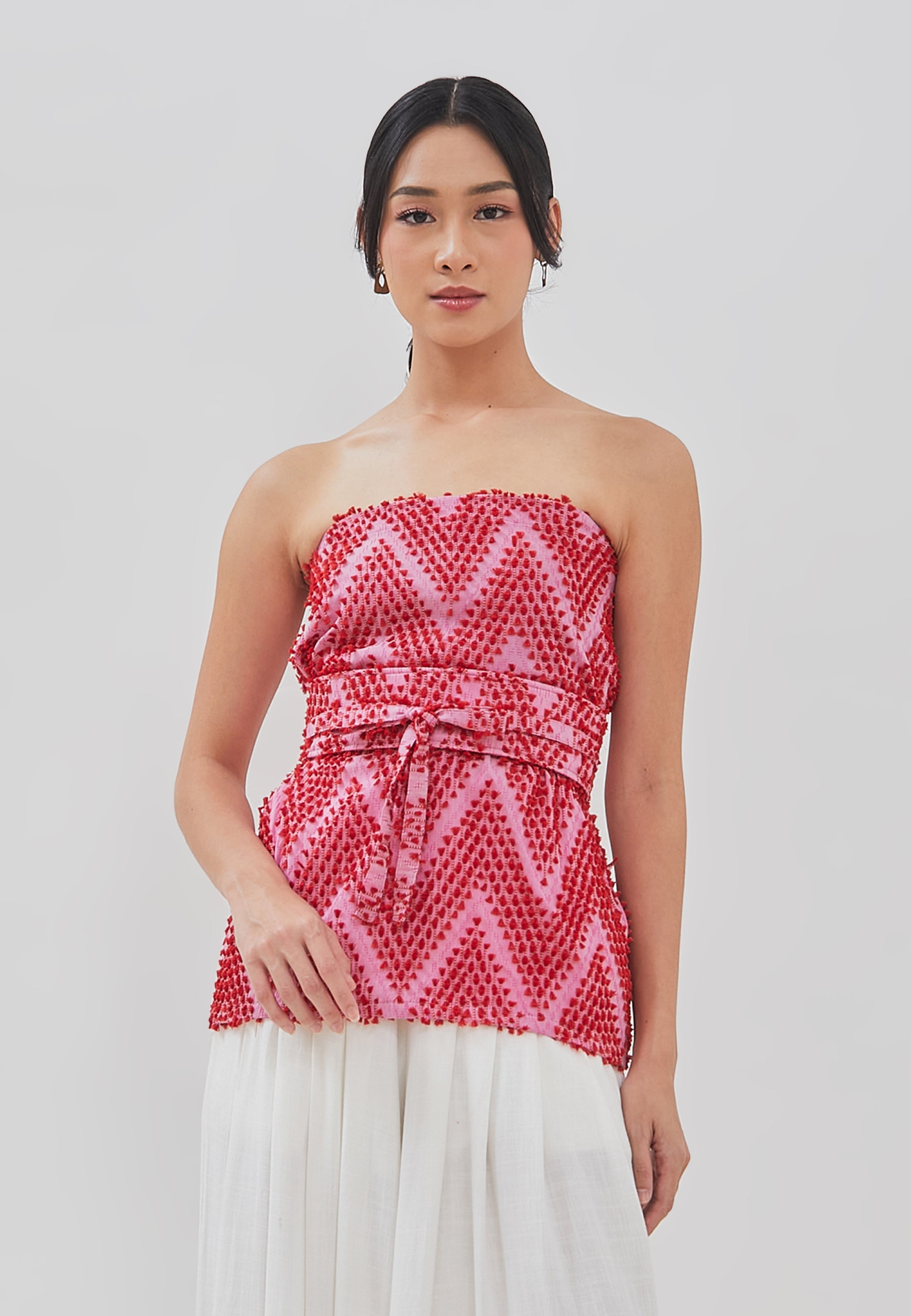 3D Tenun Fuchsia Magic Top