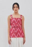 3D Tenun Fuchsia Magic Top