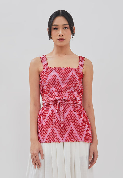 3D Tenun Fuchsia Magic Top