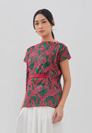 3D Tenun Green Magic Top