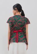 3D Tenun Green Magic Top