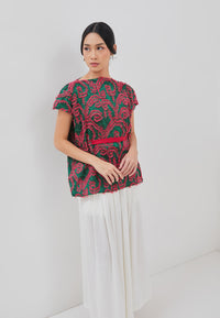 3D Tenun Green Magic Top
