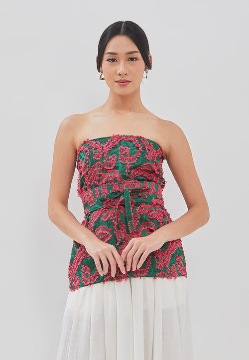 3D Tenun Green Magic Top