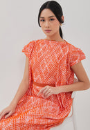 3D Tenun Orange Magic Dress