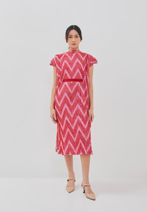 3D Tenun Fuchsia Magic Dress
