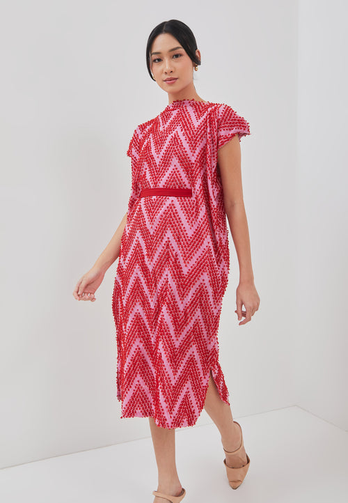 3D Tenun Fuchsia Magic Dress