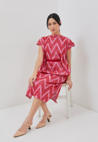 3D Tenun Fuchsia Magic Dress
