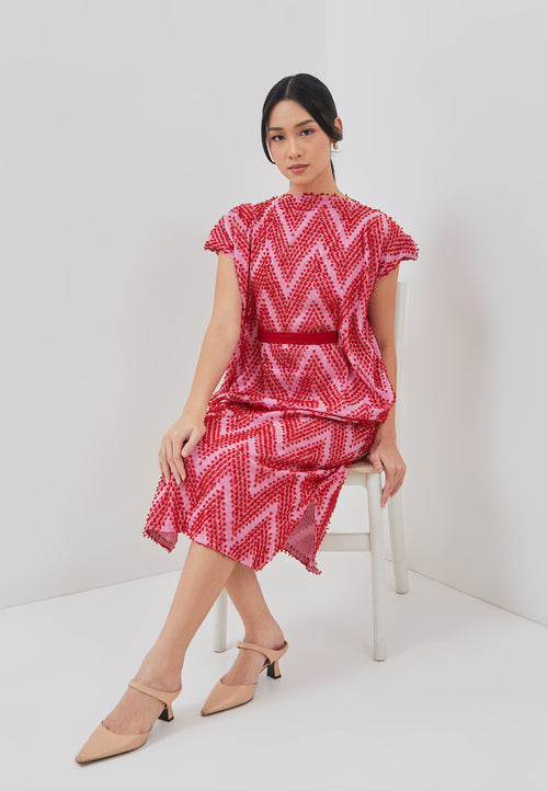 3D Tenun Fuchsia Magic Dress