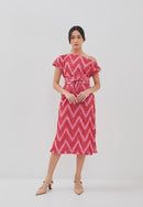 3D Tenun Fuchsia Magic Dress