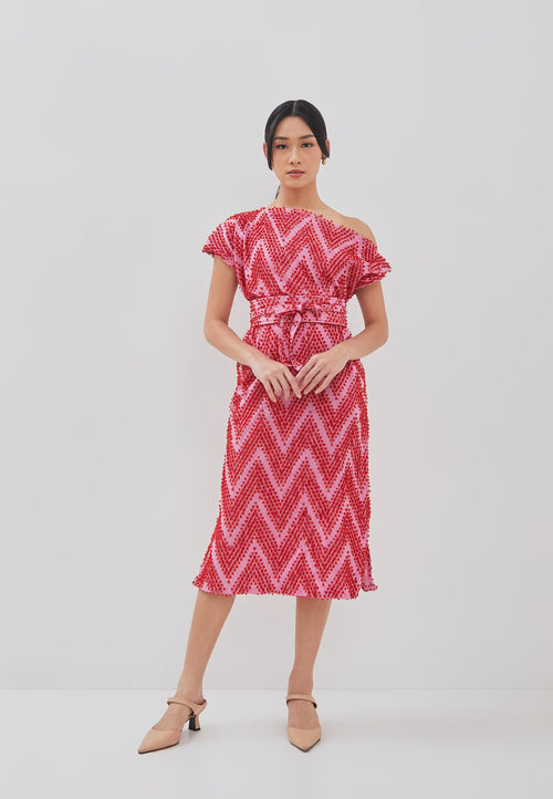 3D Tenun Fuchsia Magic Dress