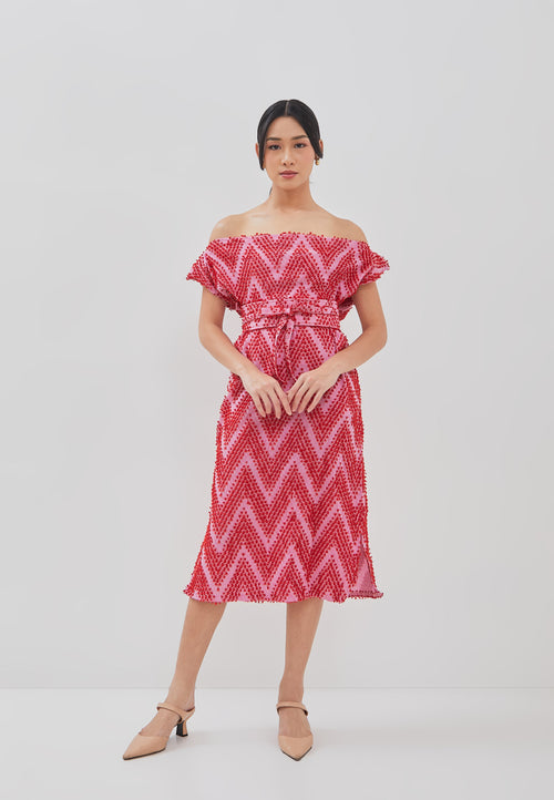 3D Tenun Fuchsia Magic Dress