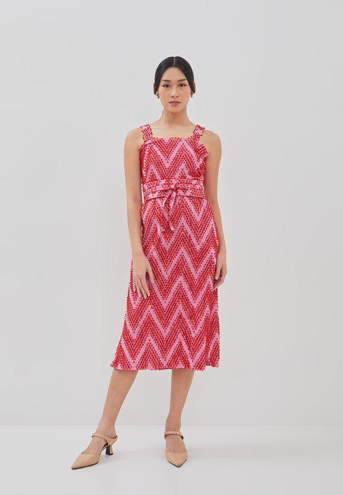 3D Tenun Fuchsia Magic Dress
