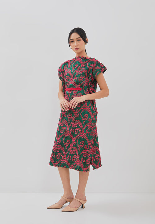 3D Tenun Green Magic Dress