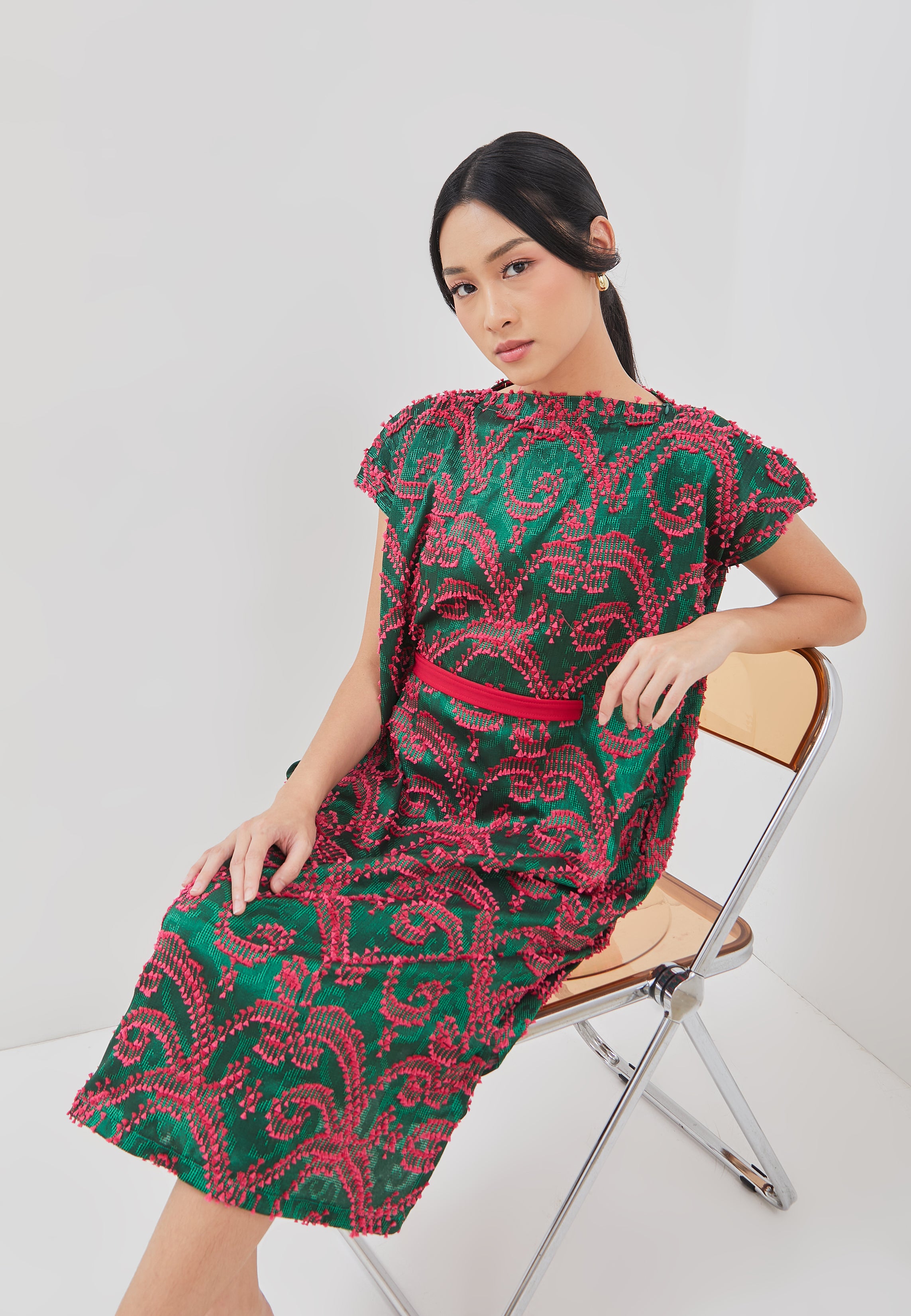 3D Tenun Green Magic Dress