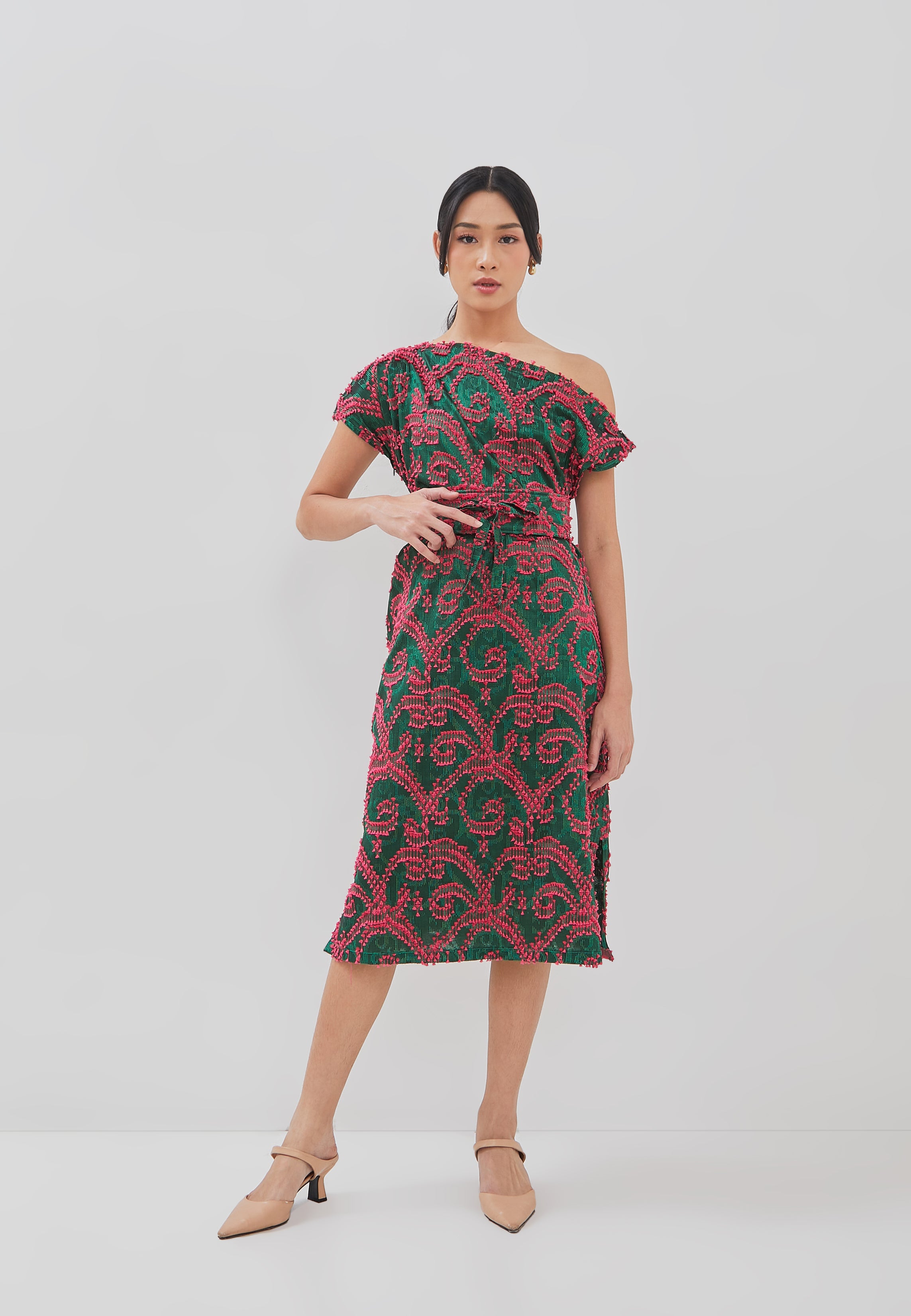 3D Tenun Green Magic Dress