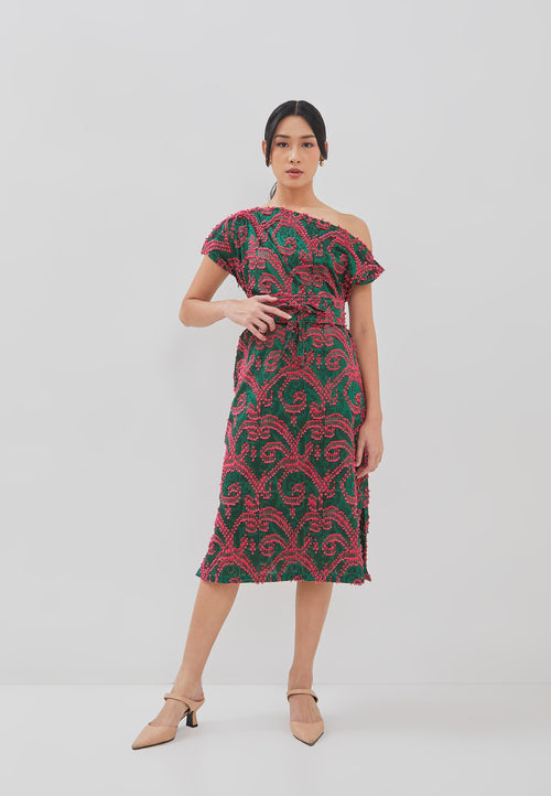 3D Tenun Green Magic Dress