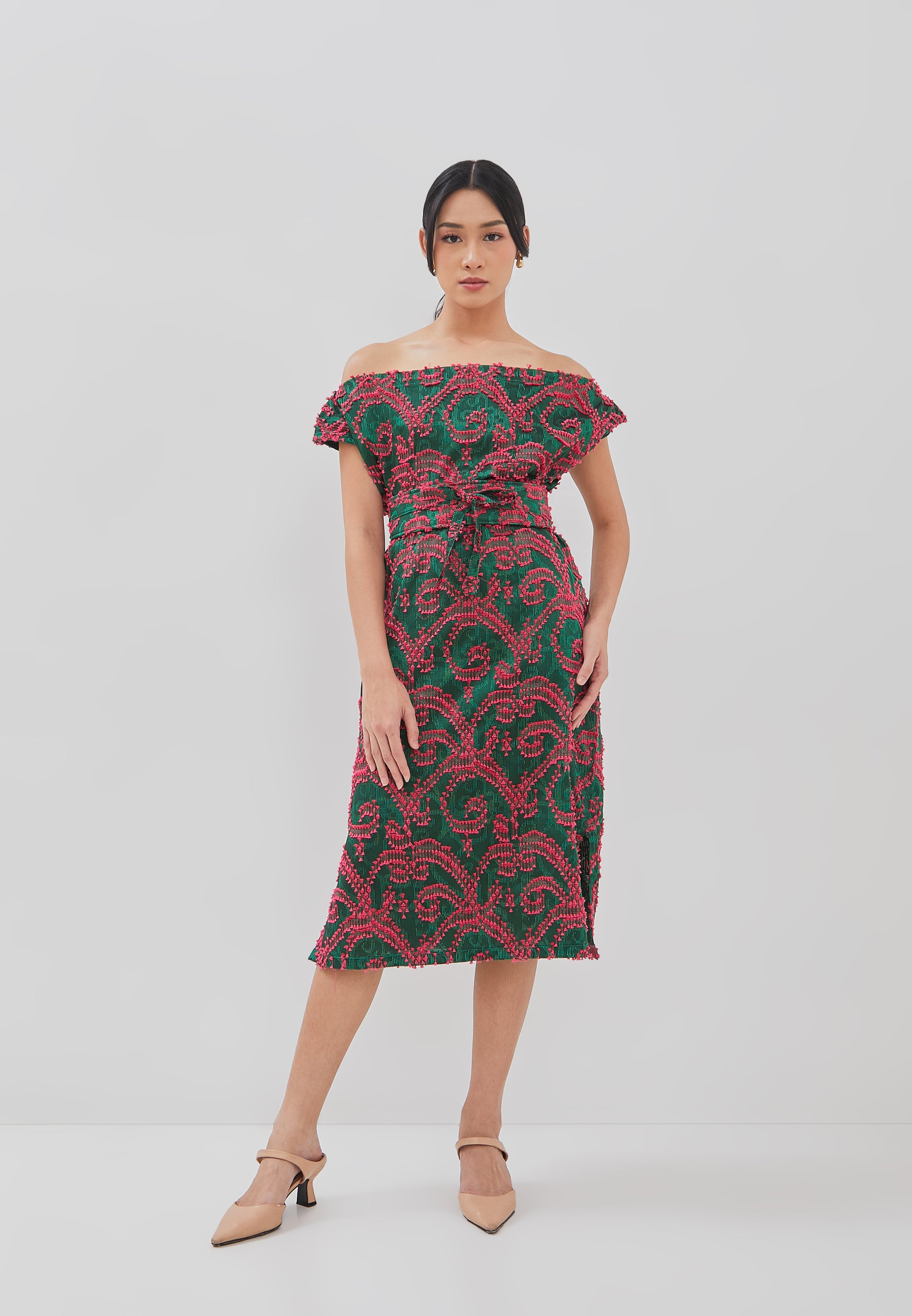 3D Tenun Green Magic Dress