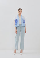 SINGAPORE SKYLINE Blue Kimono Top