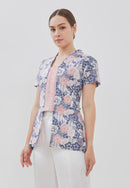 BANGKIT Blue & Pink Batik Kebaya Peplum Top