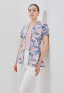 BANGKIT Blue & Pink Batik Kebaya Peplum Top