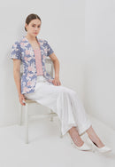 BANGKIT Blue & Pink Batik Kebaya Peplum Top