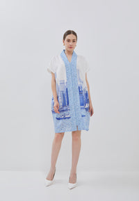 SINGAPORE SKYLINE Blue Nyonya Dress