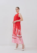 SINGAPORE SKYLINE Red Maxi Dress