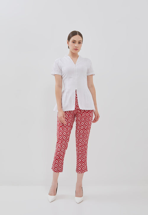 WHITE Kebaya Peplum Top