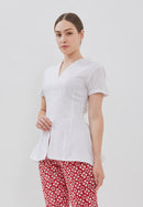 WHITE Kebaya Peplum Top