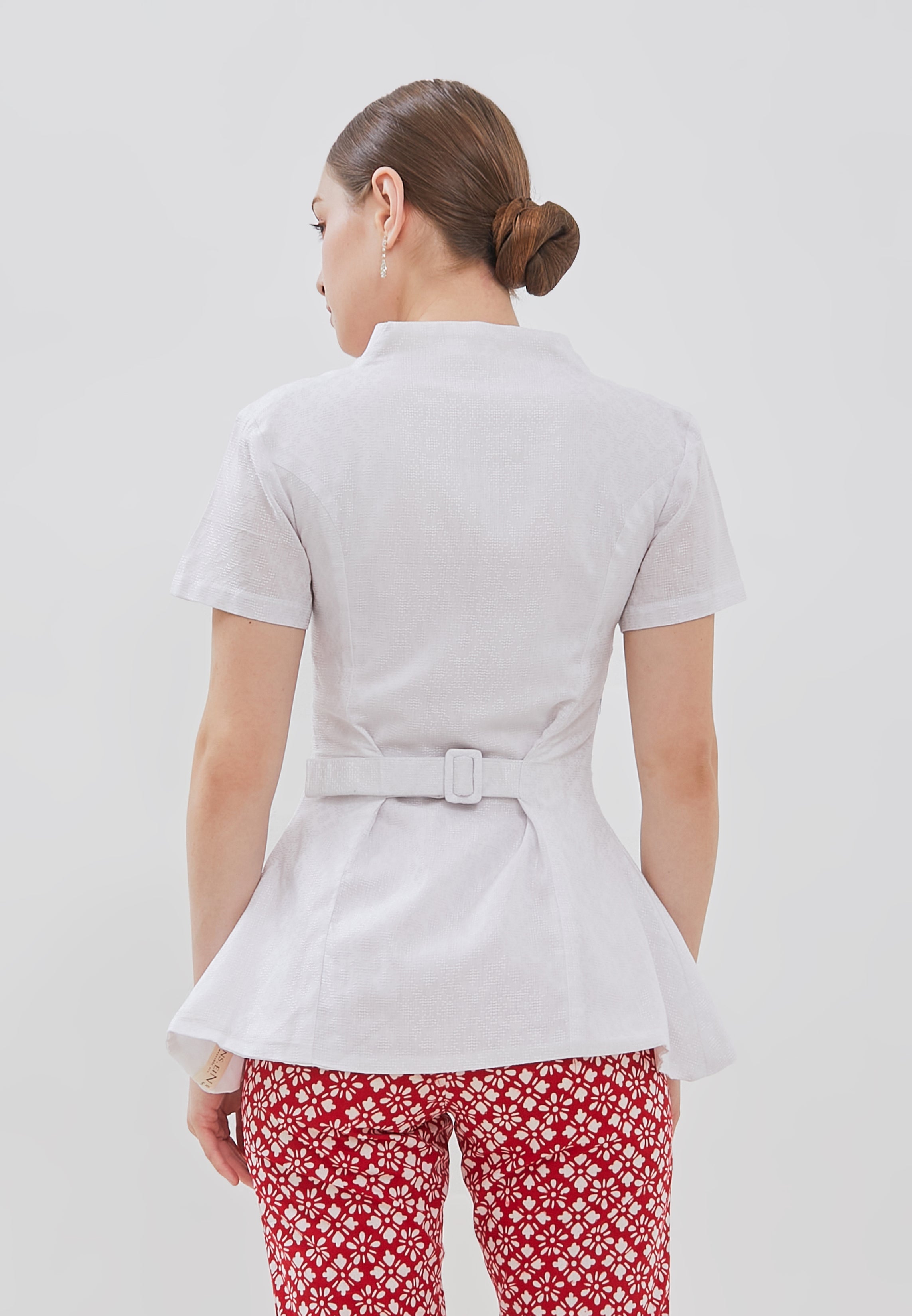 WHITE Kebaya Peplum Top