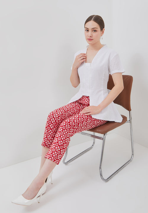 WHITE Kebaya Peplum Top