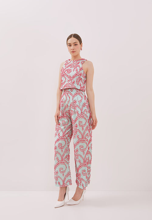 3D Tenun Mint High Waist Pants Maxi