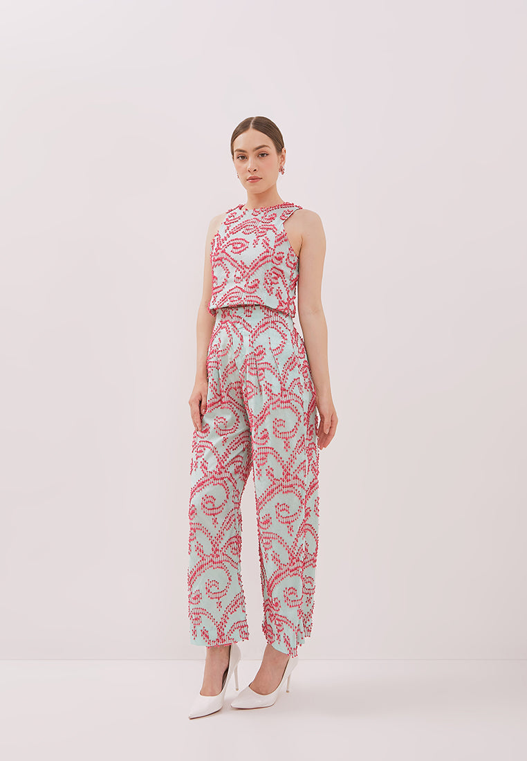 3D Tenun Mint High Waist Pants Maxi