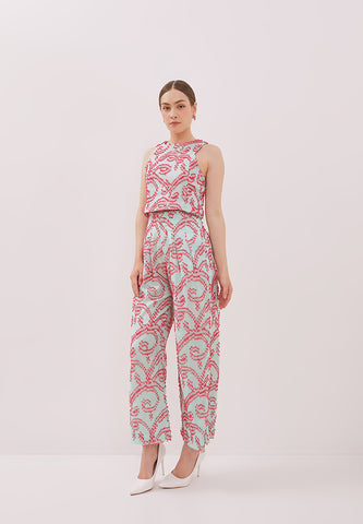 3D Tenun Mint High Waist Pants Maxi