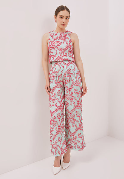 3D Tenun Mint Crop Top